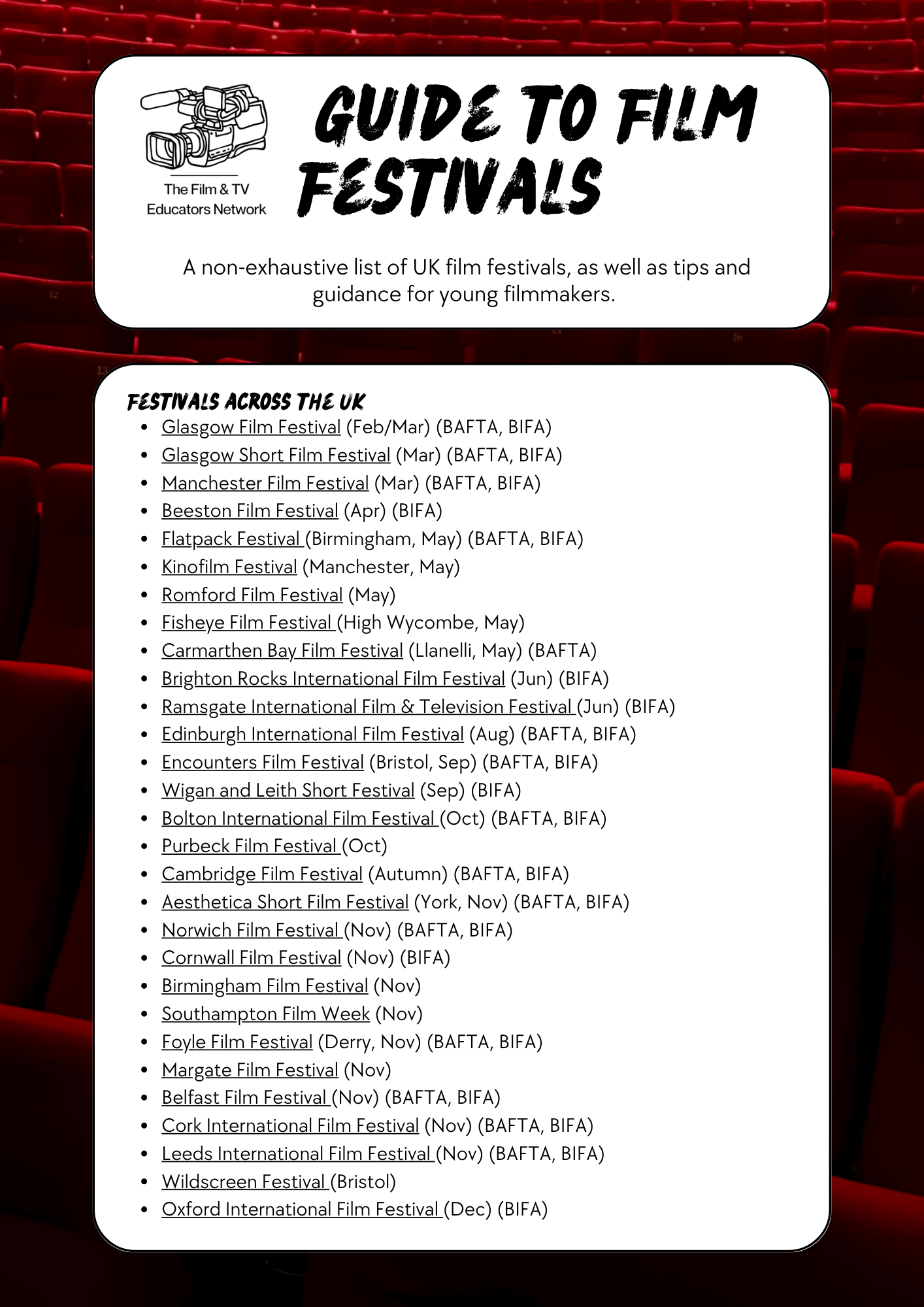 Guide to Film Festivals