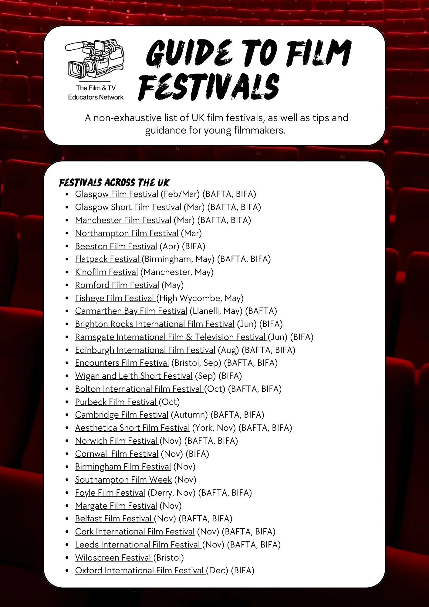 Guide to Film Festivals — page 1