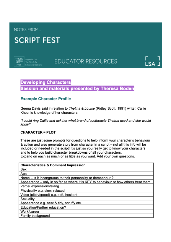 Notes from… Script Fest