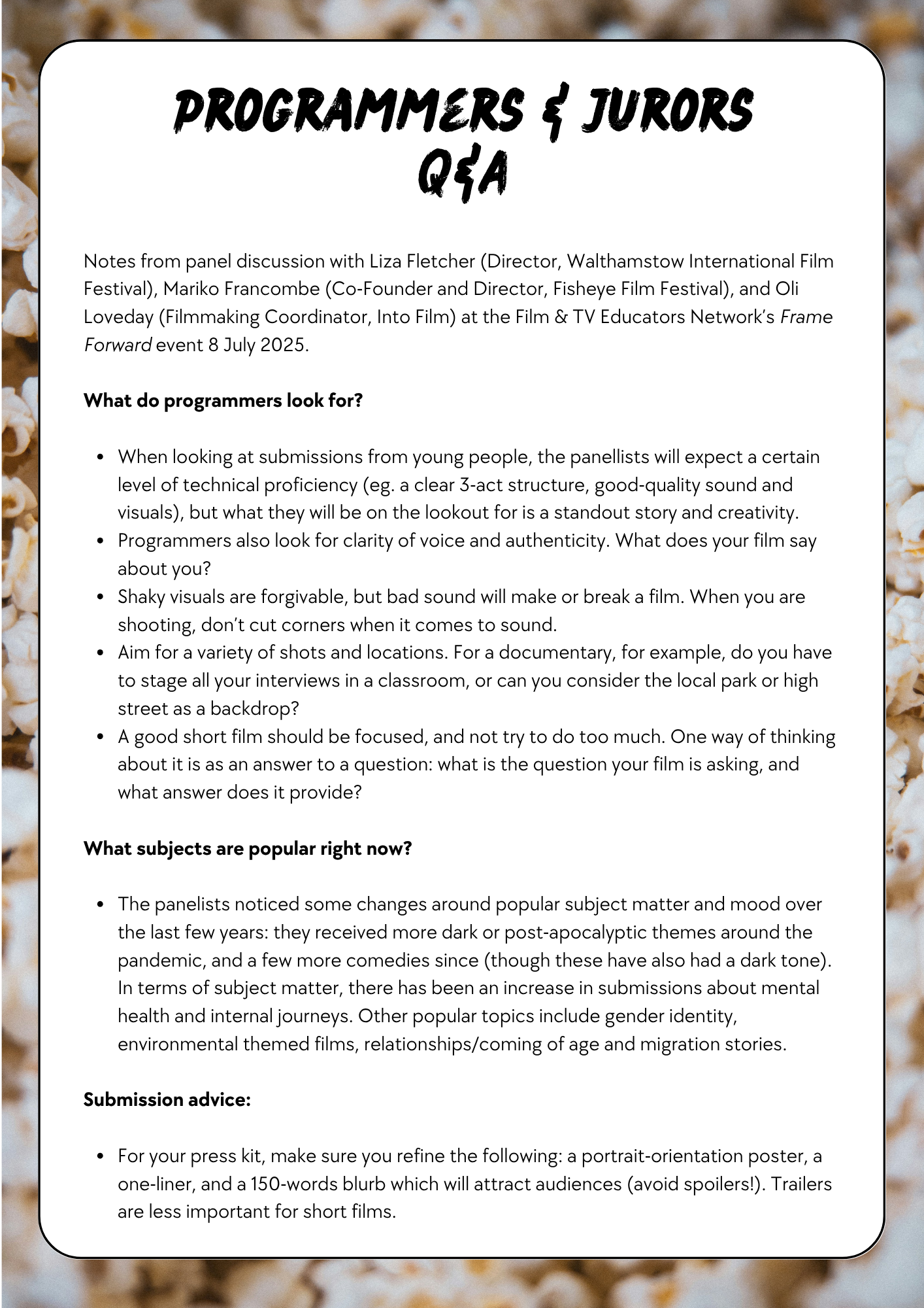 Guide to Film Festivals — page 4